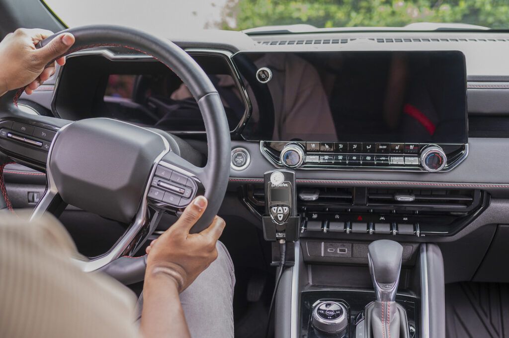 LifeSafer Ignition Interlock device in vehicle