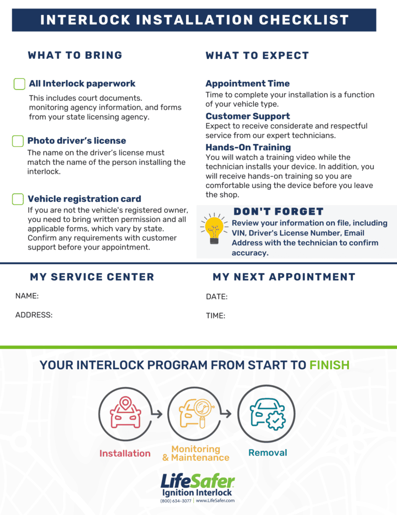 LifeSafer Install Checklist